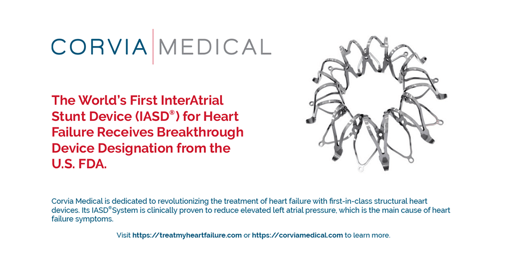 Corvia Medical's InterAtrial Shunt Device receives Breakthrough Designation Status from US FDA